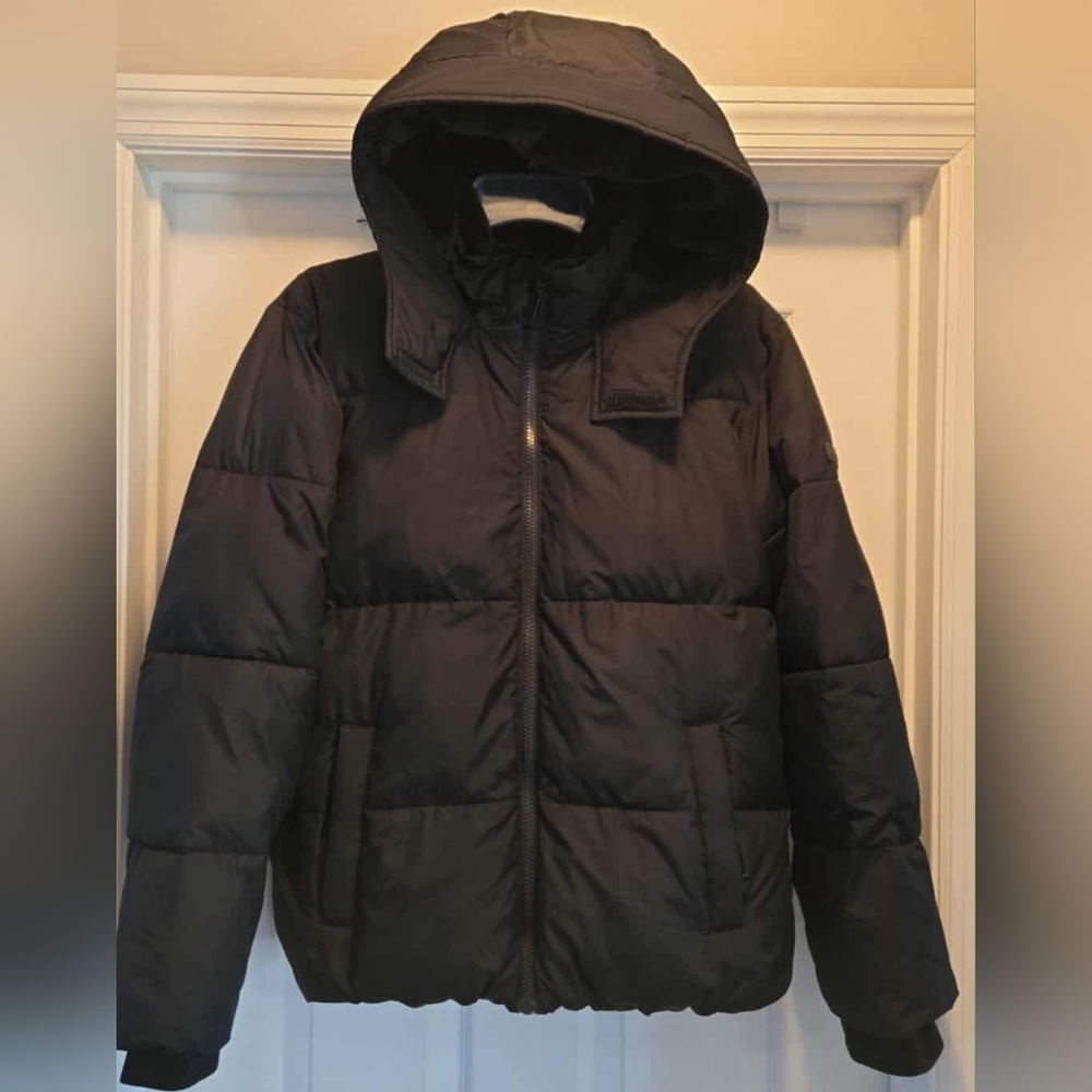 Abercrobie Kids The Ultra Collection Black Puffer Coat Jacket With Hood 13/14